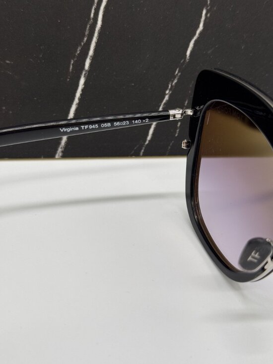 NEW TOM FORD VIRGINIA TF945 05B WOMEN BLACK SUNGLASSES TOM FORD FT0945/S main image 7